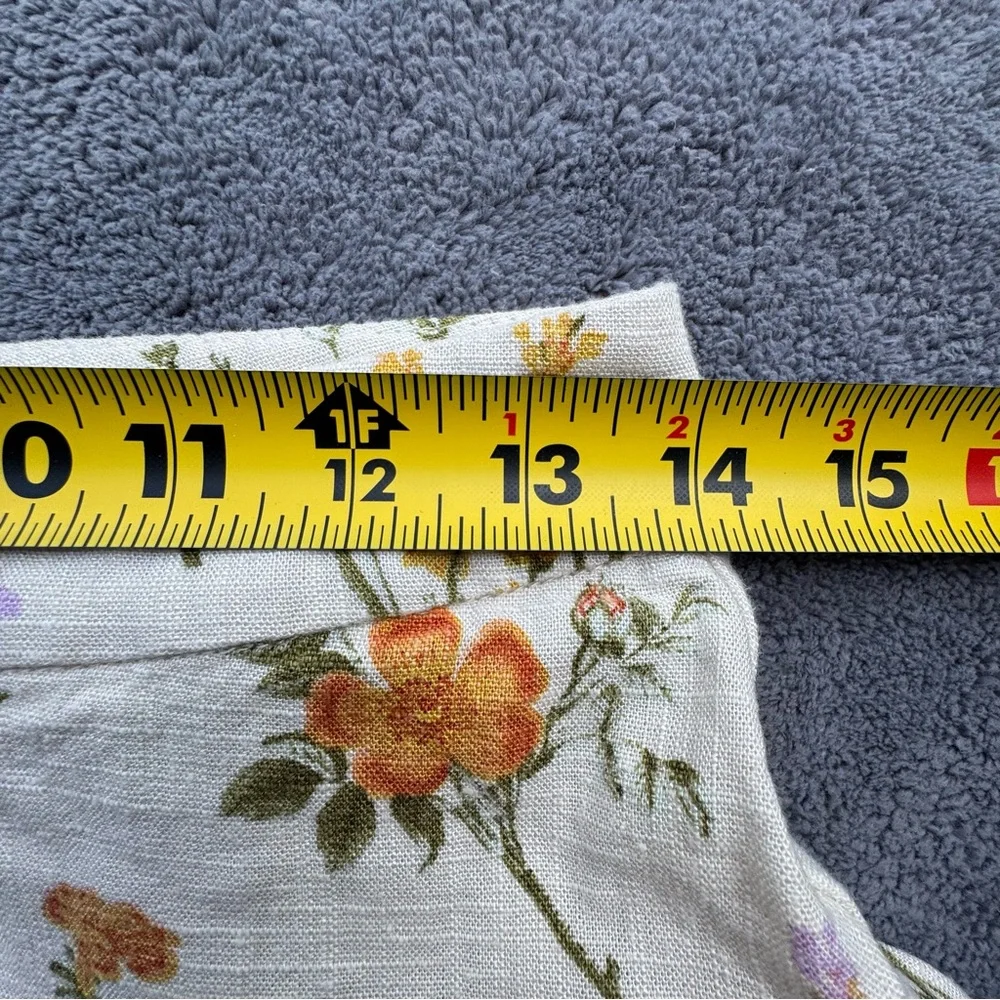 Petal & Pup Skirt Womens Small Cream Floral Midi Linen Blend Summer - Picture 8 of 12